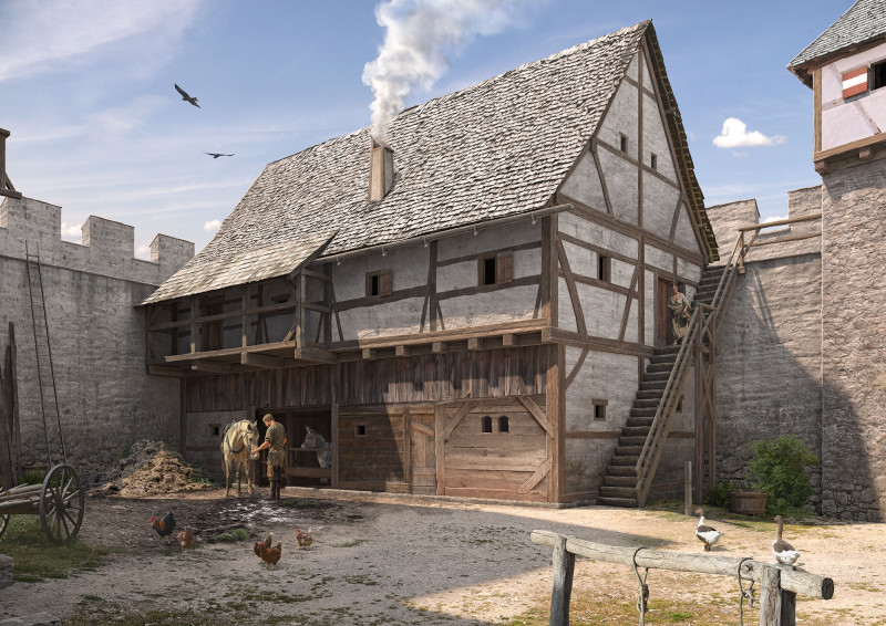 Innenhof Burg Tichá