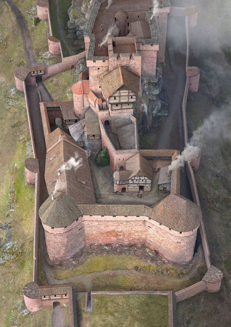 Blick in die Vorburg nach Abtragung des Bergfriedes