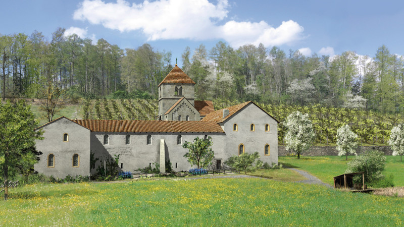 Cluniazenserpriorat auf der St. Petersinsel im Bielersee - Frühling