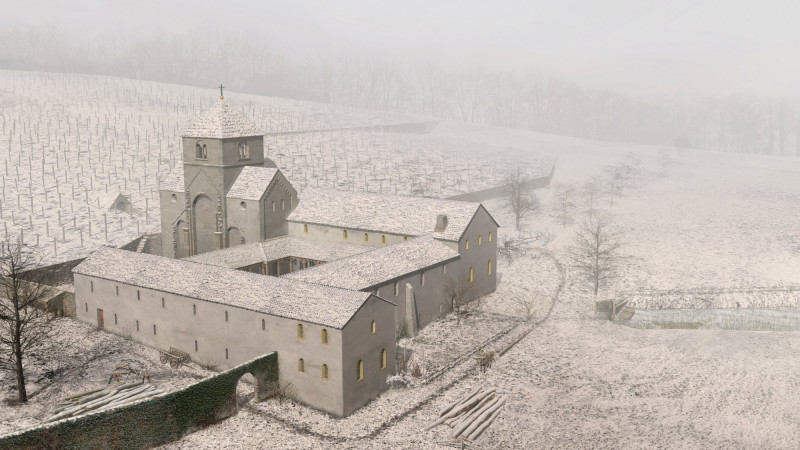 Cluniazenserpriorat auf der St. Petersinsel im Bielersee - Winter