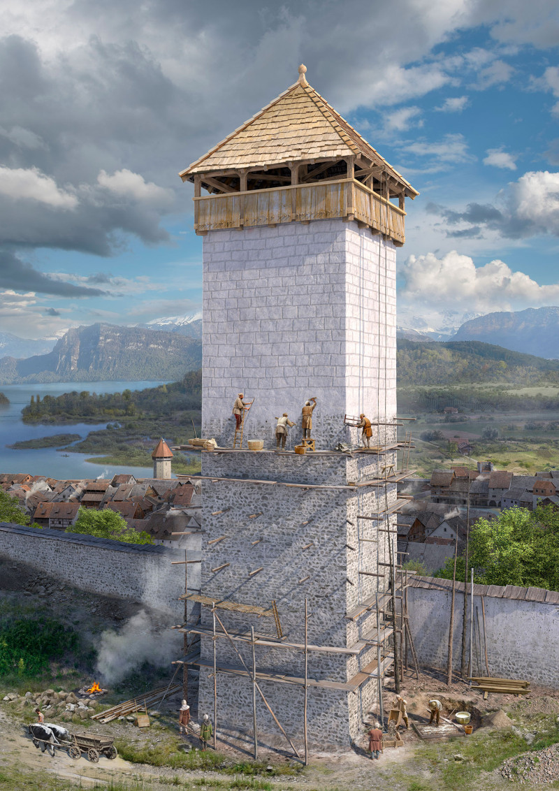 Luegislandturm im Bau