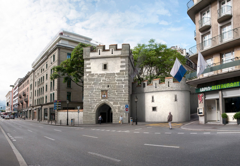 Rekonstruktion Äusseres Weggistor im heutigen Stadtbild