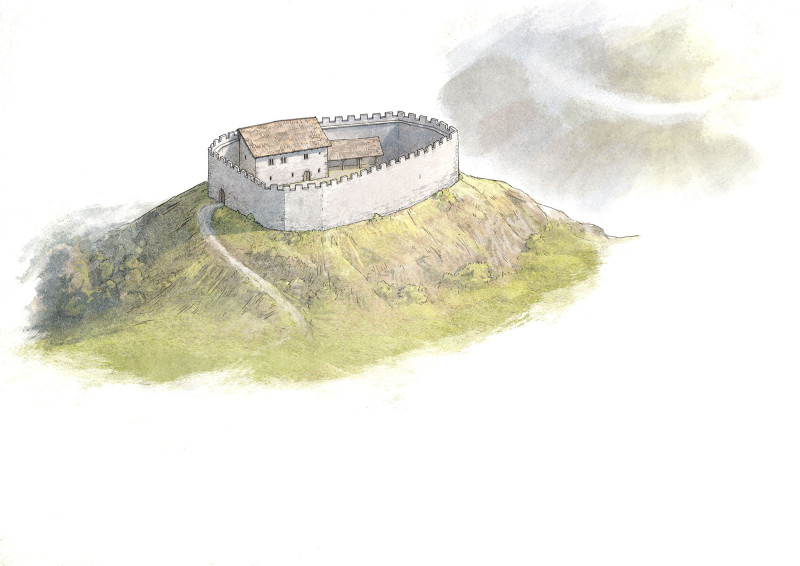 Ambras von Südwesten um 1200