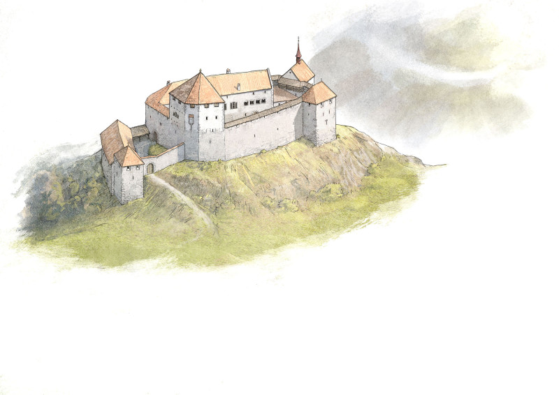 Ambras von Südwesten um 1500