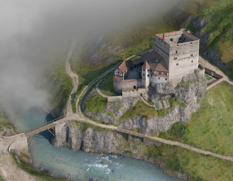 3D Modell der Gesamtanlage um 1750